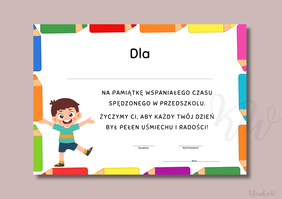 Wklejki do książek na zakończenie przedszkola