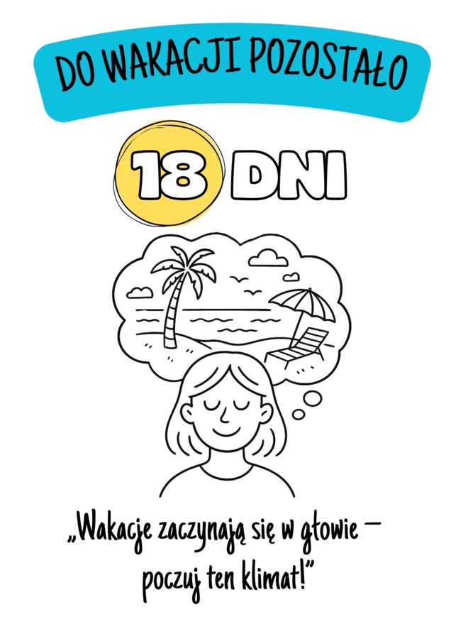 ODLICZANIE DO WAKACJI – zestaw plakatów motywacyjnych A4