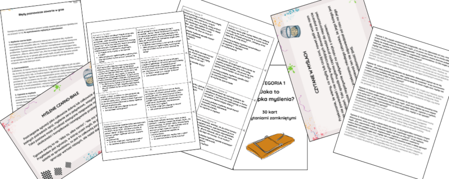 Gra planszowa dla młodzieży 12+ "Pułapki myślenia". Pomoc edukacyjna do druku