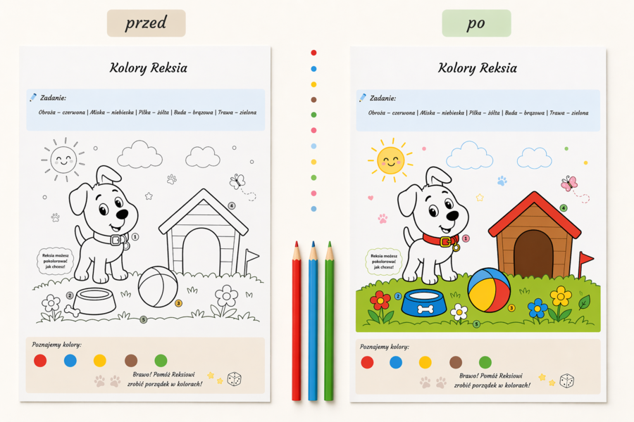 Kolory Reksia – nauka kolorów