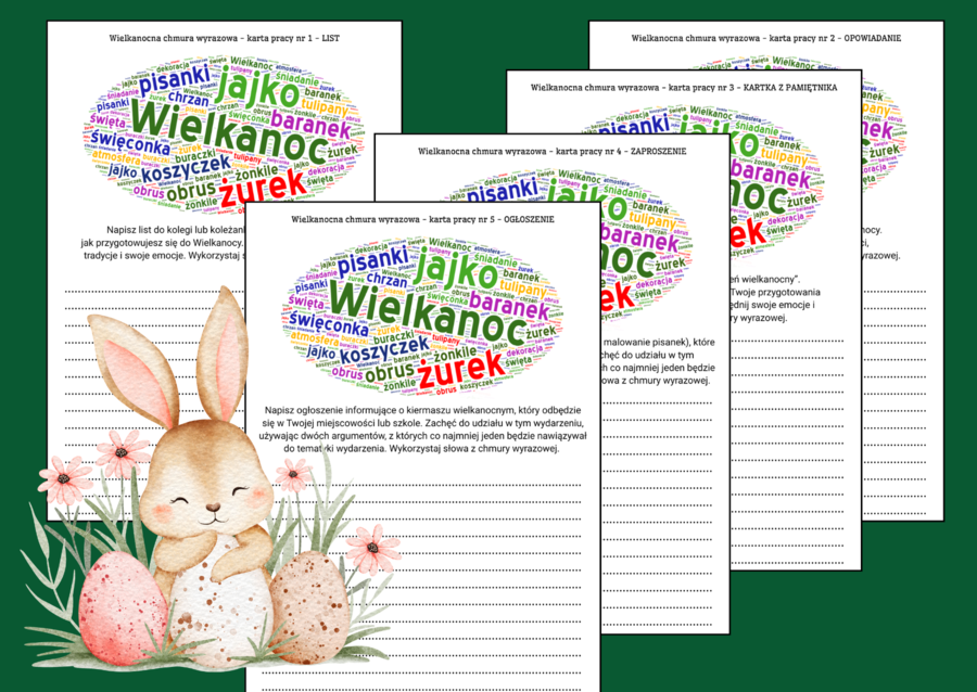🐣 WIELKANOC – karty pracy (kl. 4–8)