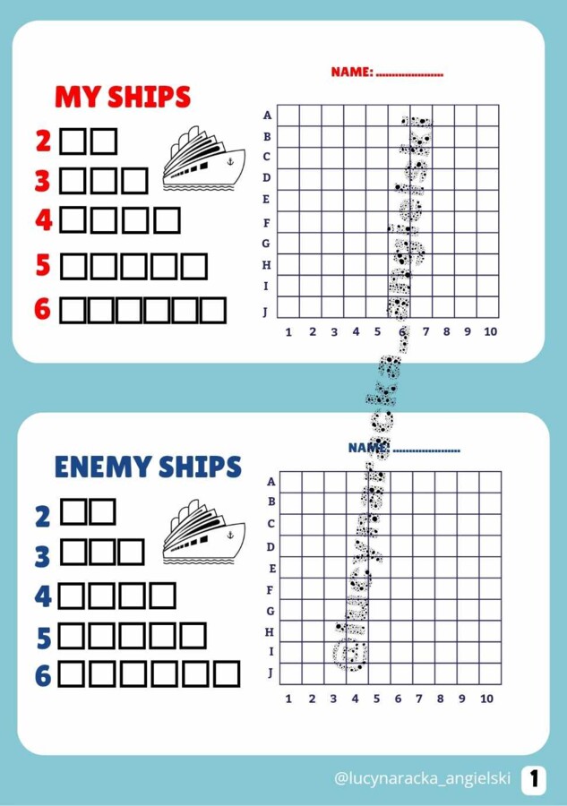 Statki - szablony jęz. angielski