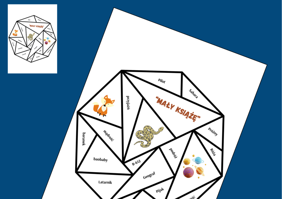 MAŁY KSIĄŻĘ – układanka – puzzle – egzamin – powtórka