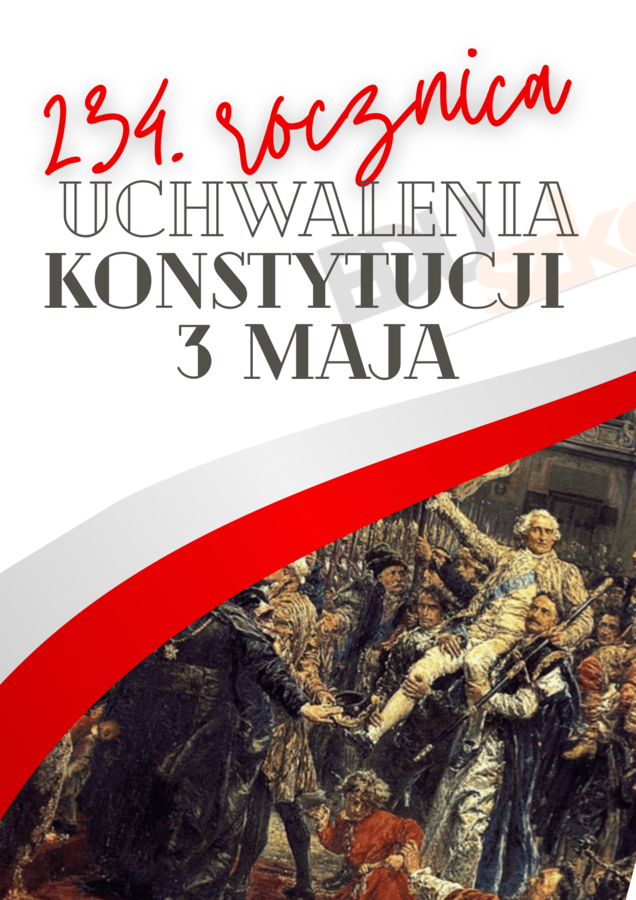 Plakat - Rocznica uchwalenia KONSTYTUCJI 3 MAJA.