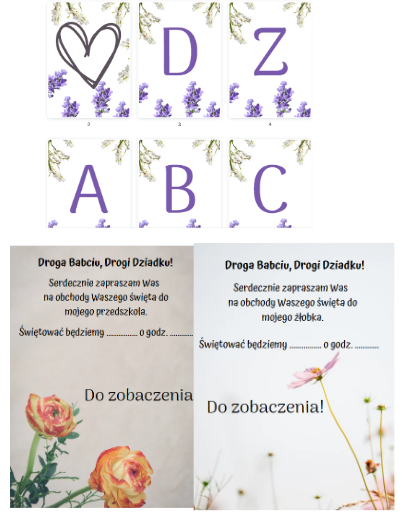 Dzień Babci i Dziadka - girlanda, zaproszenie uniwersalne szkoła, przedszkole, żłobek