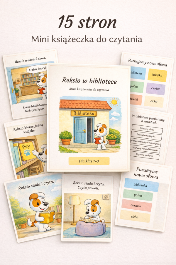 Reksio w bibliotece. [Mini książeczka do czytania]