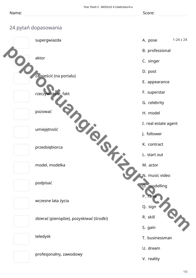 Flash 5 – Module 4 – testy