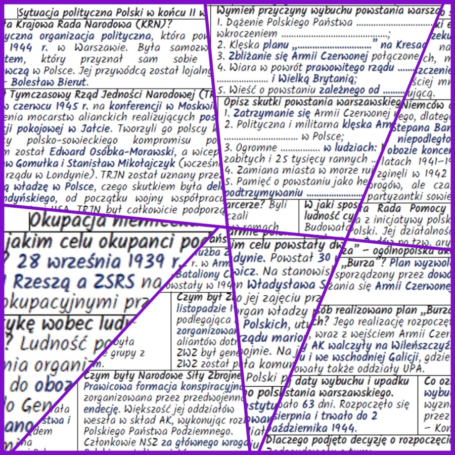 Polska i Polacy w dobie II wojny światowej – komplet NOTATEK i KART PRACY