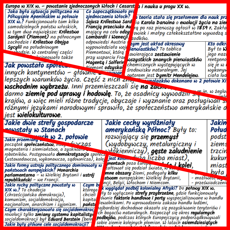 Europa i Świat w 2. połowie XIX w. NOTATKI