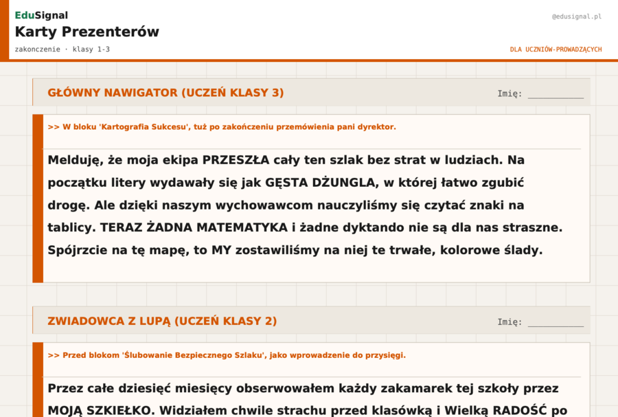 Zakończenie roku klasy 1-3 — gotowy scenariusz akademii „Ostatnia Kropka na Mapie" | koniec roku
