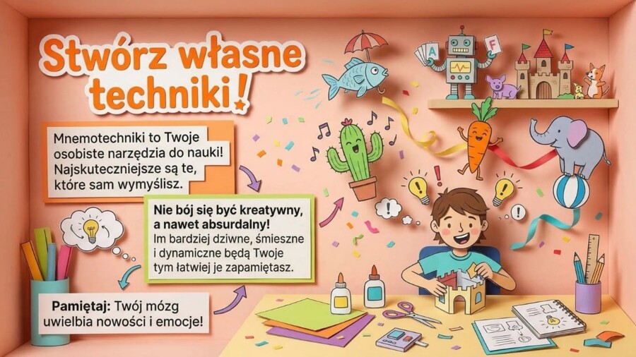 Mnemotechniki, sposoby na uczenie się, jak się uczyć - gazetka/prezentacja/slajdy