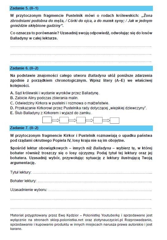 Próbny arkusz egzaminacyjny z języka polskiego