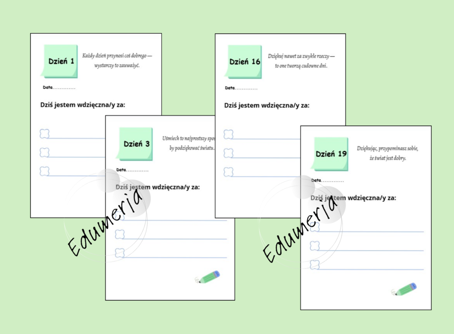 „Dziennik wdzięczności dla uczniów 7-8” – 28 dni uważności, refleksji i radości z codzienności. klasy7-8