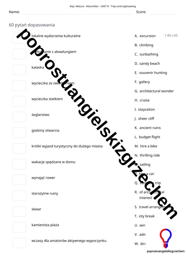 Repetytorium – Podręcznik do szkół ponadpodstawowych (Macmillan) – Unit 8 – testy