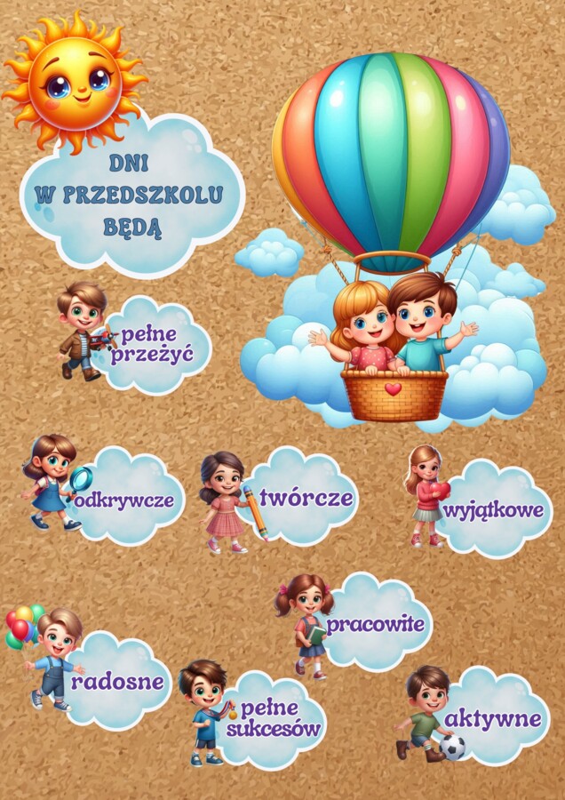 DNI W PRZEDSZKOLU BĘDĄ - dekoracja na gazetkę - pdf
