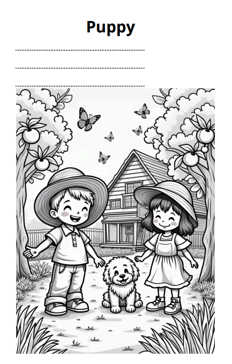 Kolorowanka ze słowami po angielsku. 14 stron do kolorowania + 14 słówek do nauki lub utrwalenia !