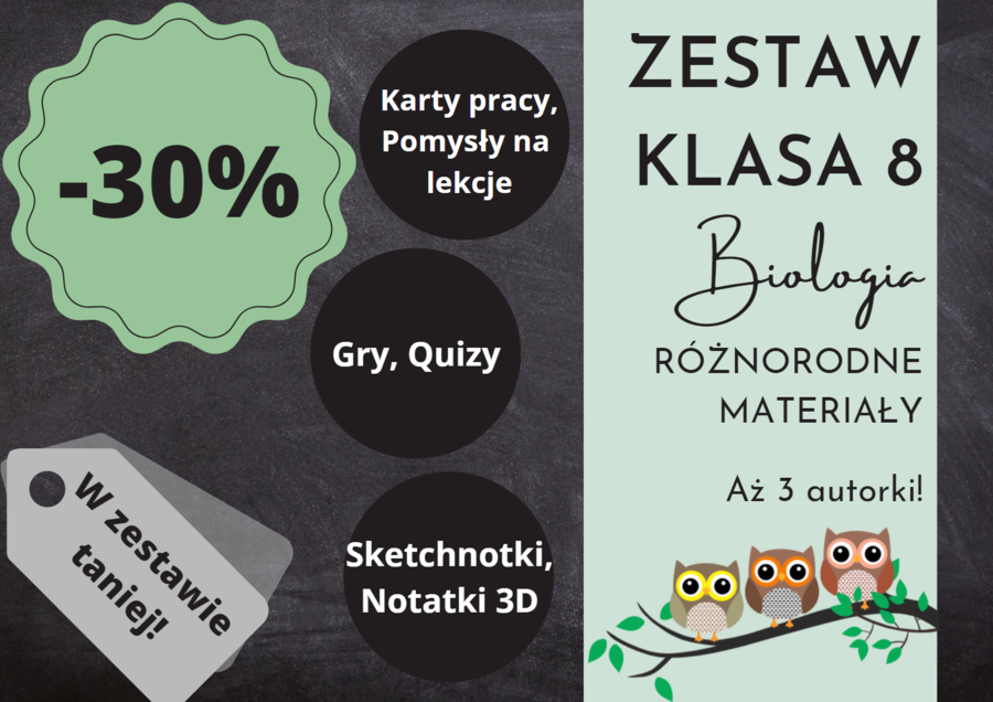 Pakiet materiałów z biologii do klasy 8 – cały rok w jednym zestawie!