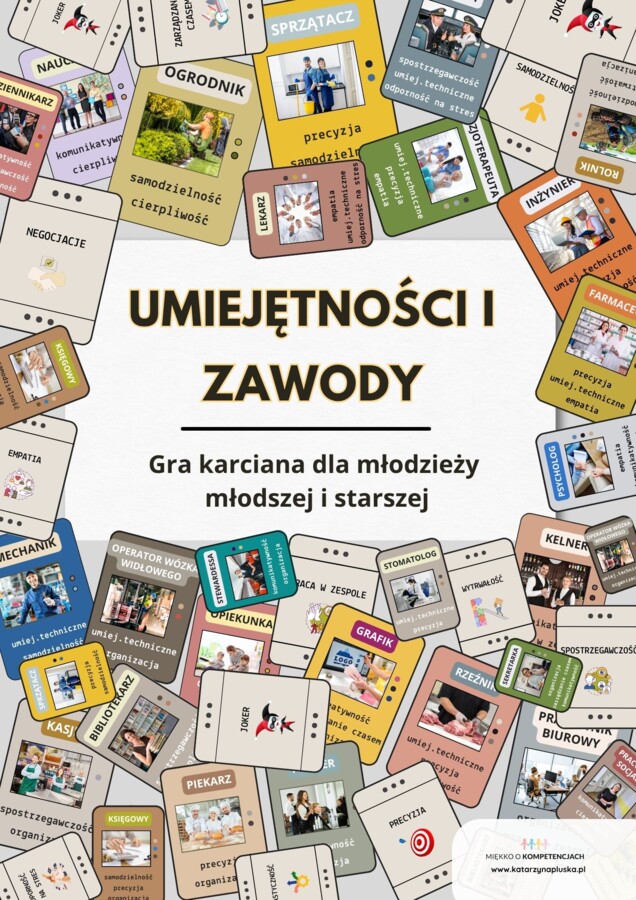 "Umiejętności i zawody. Gra karciana dla młodzieży młodszej i starszej". pomoc edukacyjna do druku