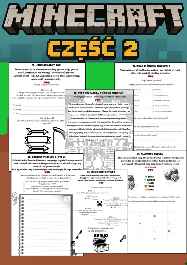 Dwie części Minecraftowych zadań!