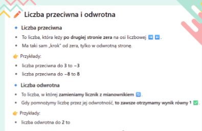 Liczby przeciwne i odwrotne