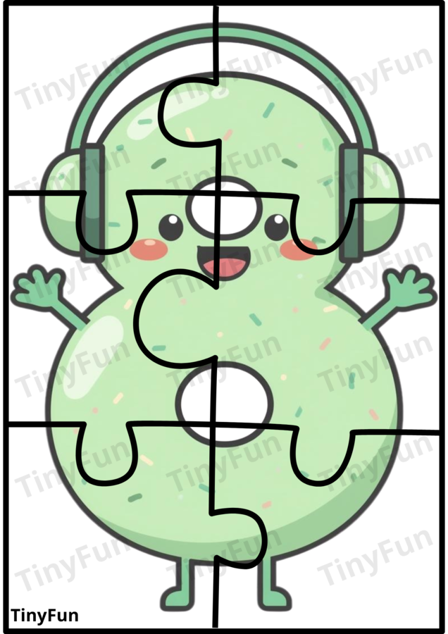 🧩🔢 Moje Pierwsze Puzzle – Cyfry 0–9. Nauka Cyferek.