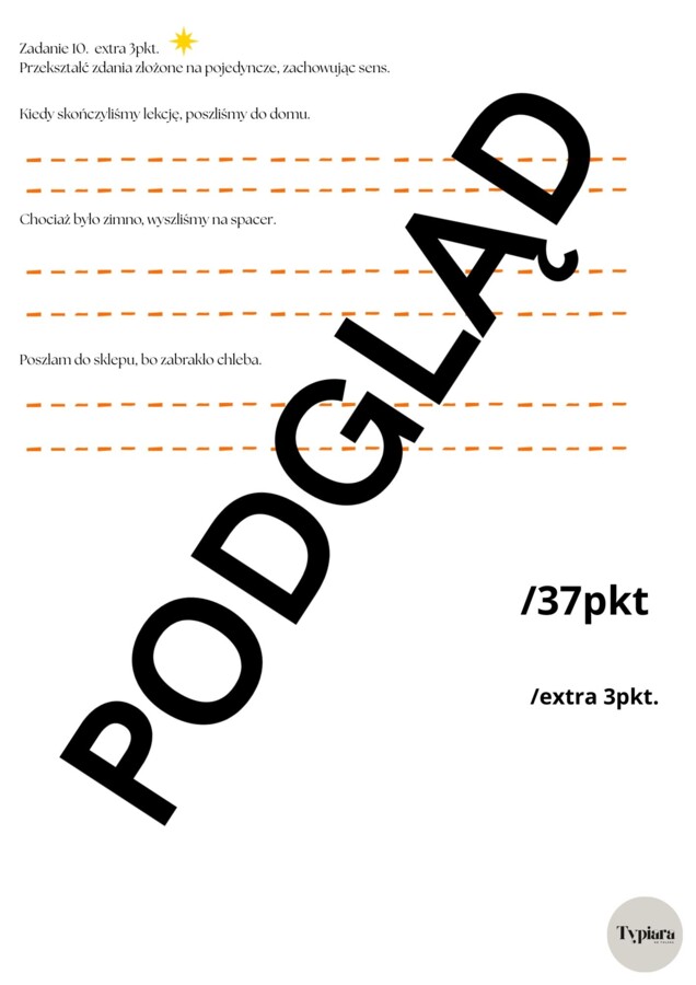 Lekcja ciszy - powtórzenie składni