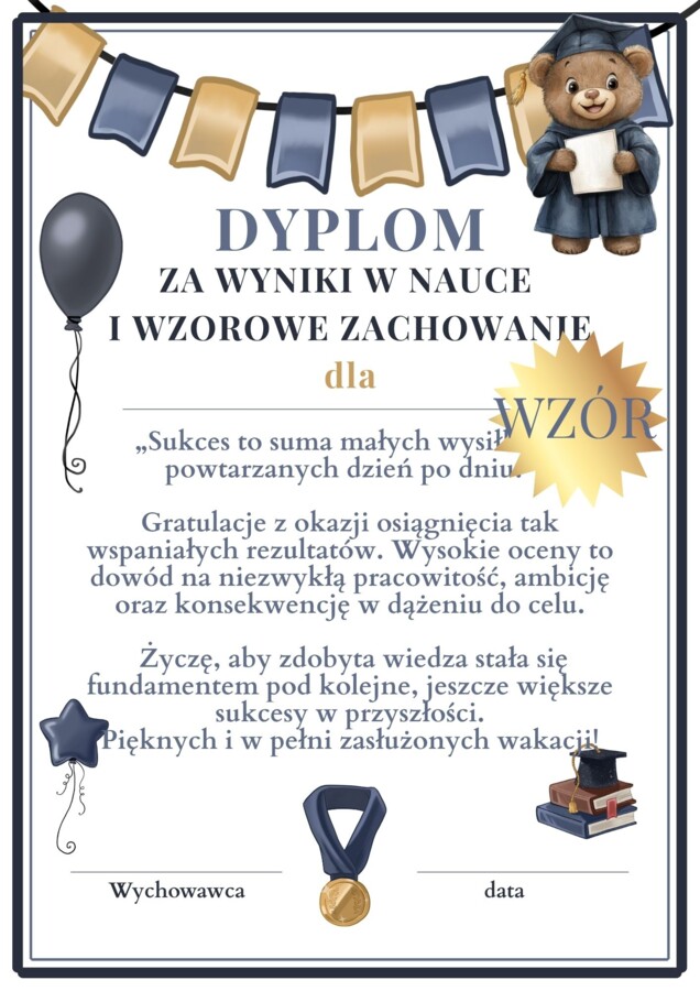 🌟Dyplomy i nominacje  PREMIUM dla klas 1-3 na koniec roku szkolnego