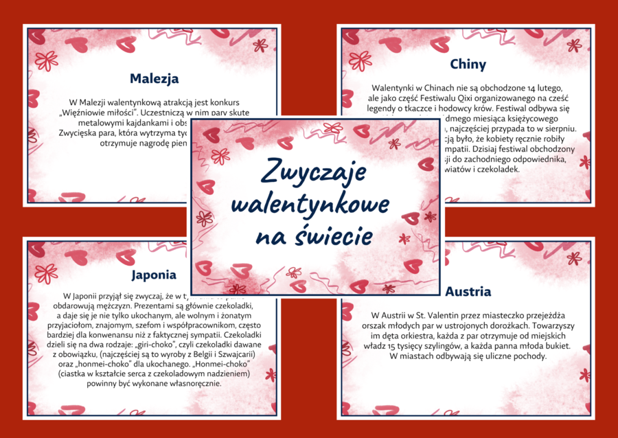 ZWYCZAJE WALENTYNKOWE - WALENTYNKI – gazetka – biblioteka – świetlica – 17 stron – wersja 2