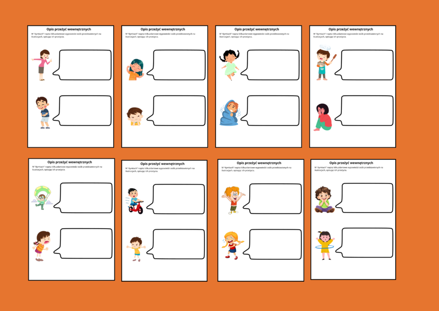 OPIS PRZEŻYĆ WEWNĘTRZNYCH - karta pracy - ćwiczenia redakcyjne - 8 str. - wersja 1