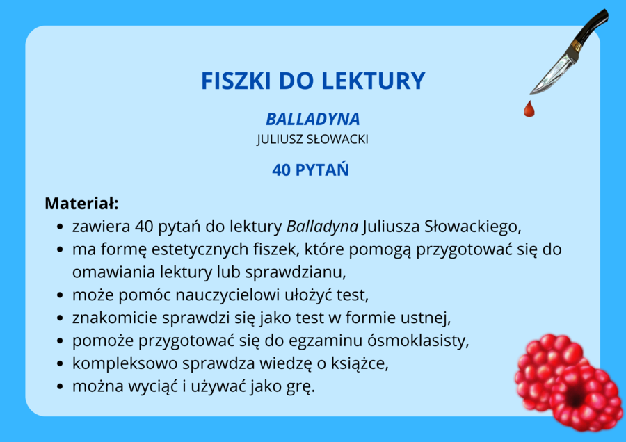 Balladyna - fiszki do lektury