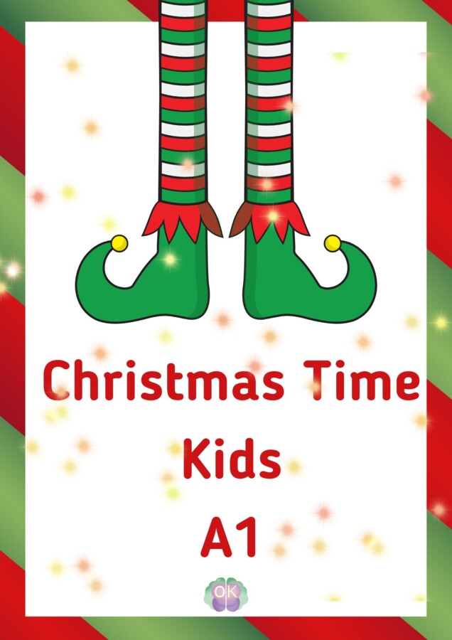 🎄 Christmas Time – Kids (Klasy 1–3) Poziom: Kids / A1, 25 stron, Święta, Boże Narodzenie, dzieci, nauka angielskiego, słownictwo świąteczne, zadania interaktywne, gry językowe, flashcards, czytanie, pisanie, liczenie, A1, klasy 1–3., Christmas, Kids, ESL