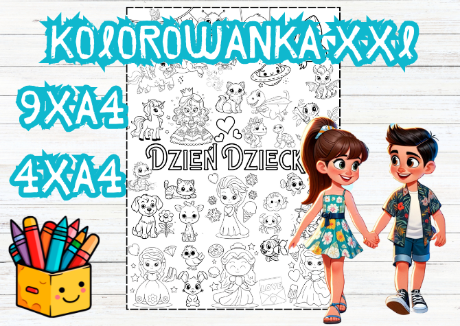 Dzień Dziecka - Kolorowanka XXL