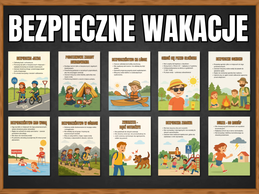 BEZPIECZNE WAKACJE - zestaw materiałów edukacyjnych