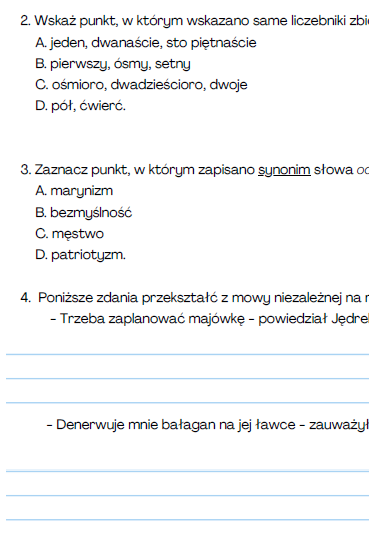 Kartkówka E8 - motywy literackie 3, gramatyka, interpunkcja, mowa zależna i mowa niezależna