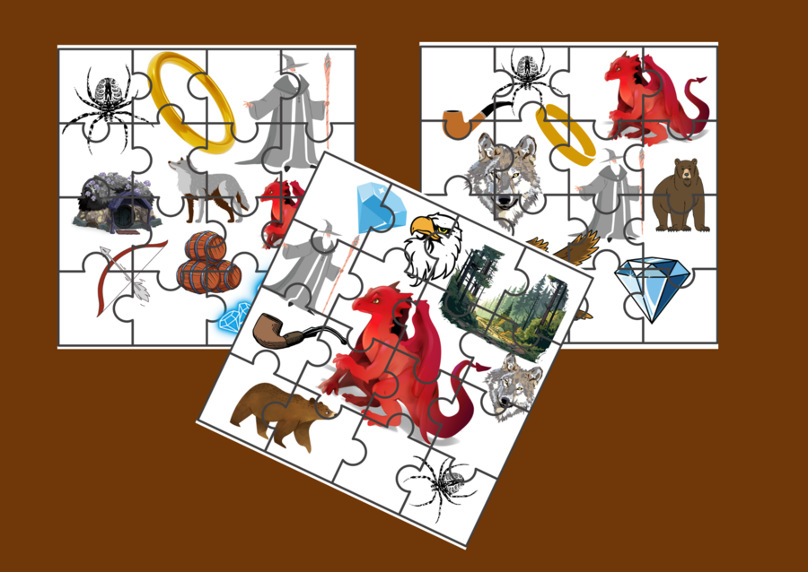 "HOBBIT, CZYLI TAM I Z POWROTEM" – puzzle – ikonki