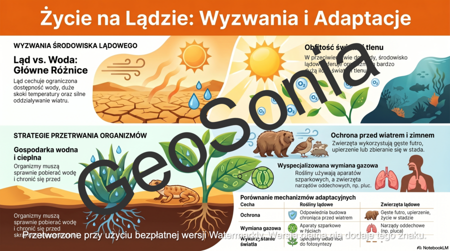 Warunki życia na lądzie przyroda klasa 4 sketchnotka