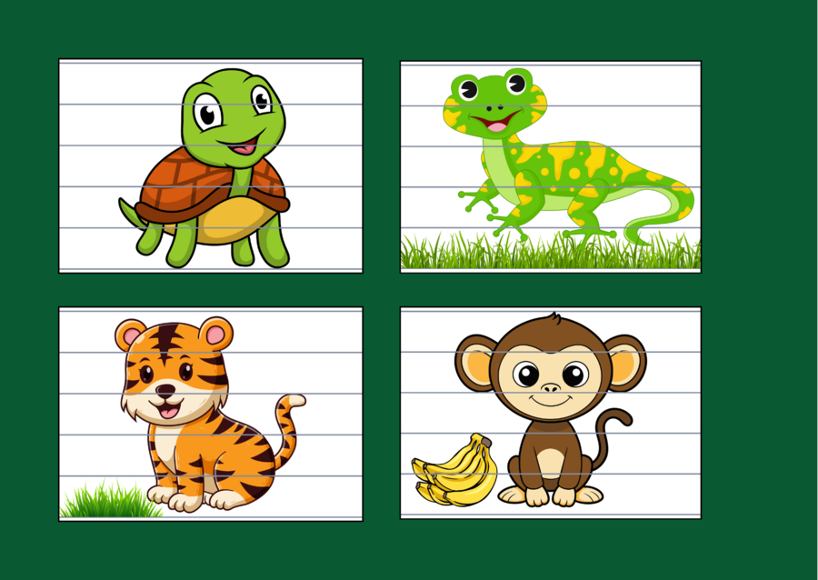 DZIEŃ ZWIERZĄT - puzzle - 14 szt.