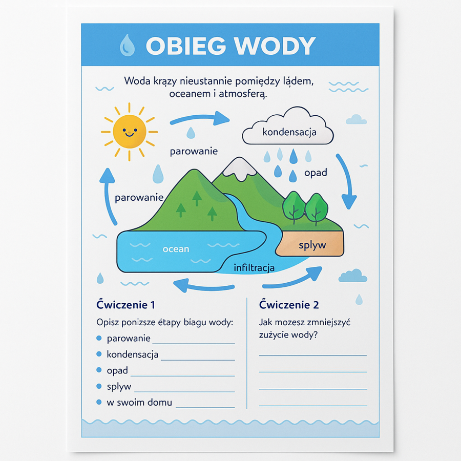 Karta pracy „Obieg wody w przyrodzie”