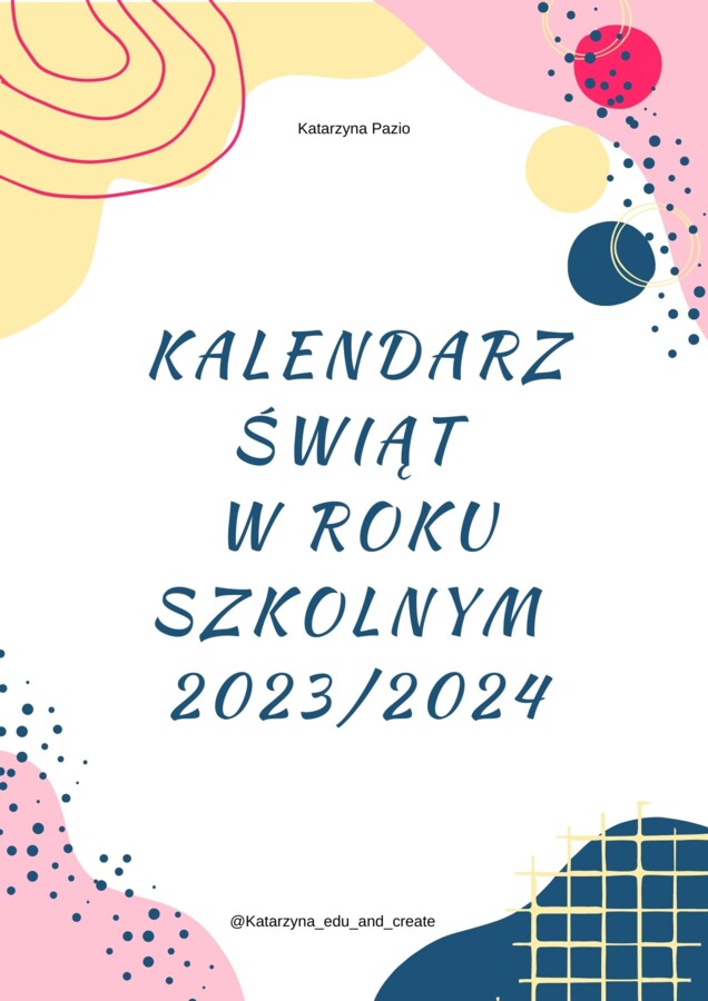 Kalendarz roku szkolnego 2023/2024 - święta