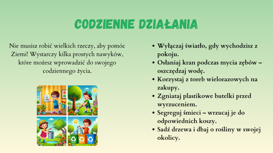Prezentacja. Ochrona środowiska. Gatunki zagrożone. Segregacja śmieci. Recykling.