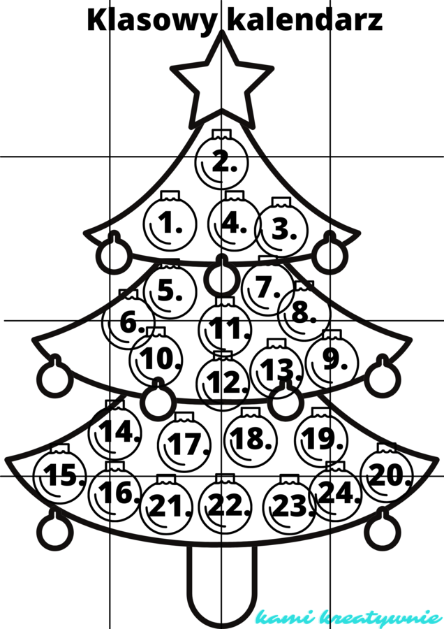 Kalendarz adwentowy - plakat 16 kartek