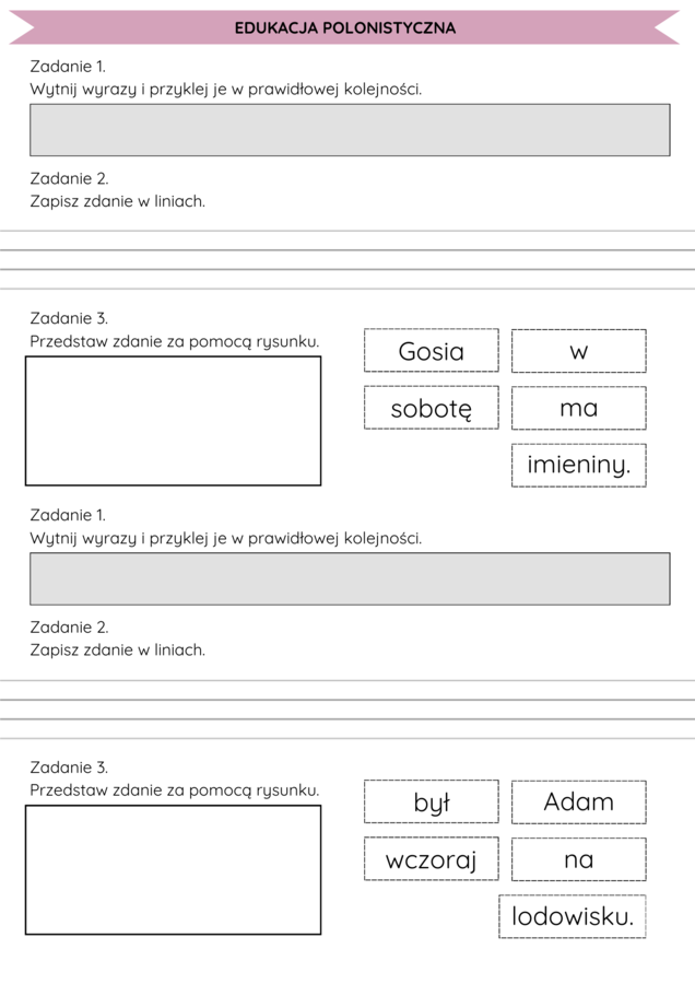 Edukacja polonistyczna - tworzenie zdań