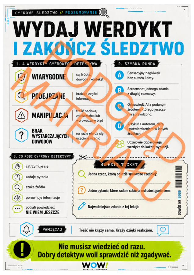 CYFROWY DETEKTYW – AI, deepfake, fake news i social media | gazetka + gotowa godzina wychowawcza | 27 stron PDF
