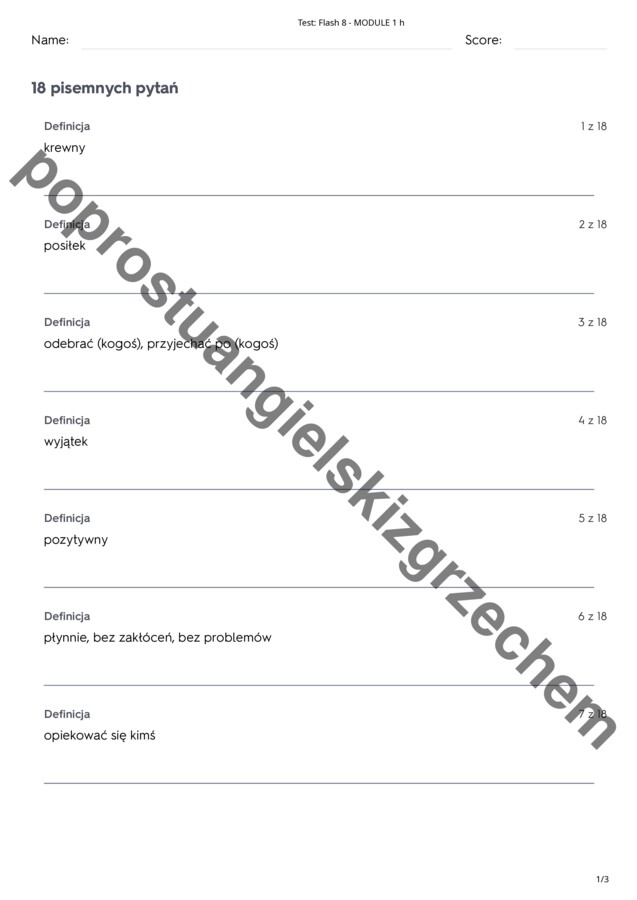 Flash 8 – Module 1 – testy