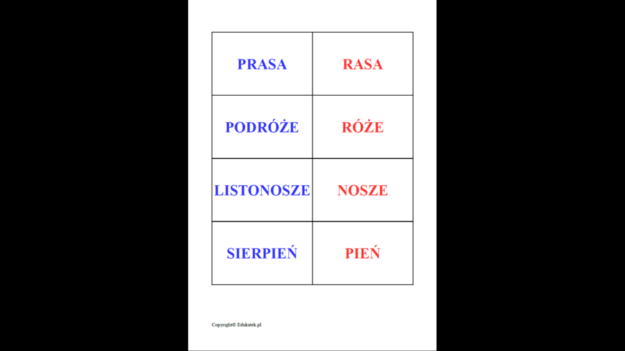 Ukryte wyrazy – utrwalanie czytania