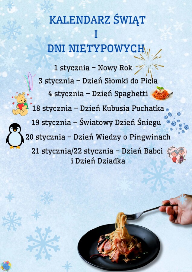 PAKIET MATERIAŁÓW NA STYCZEŃ WEDŁUG KALENDARZA ŚWIĄT I DNI NIETYPOWYCH