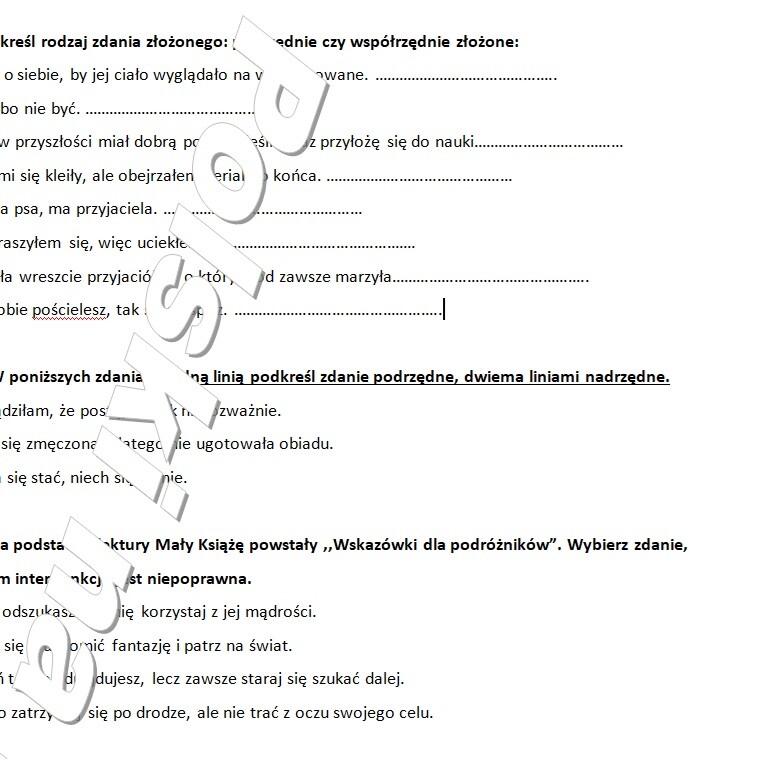 Kartkówka ze składni