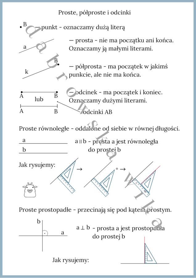 Proste, półproste i odcinki - notatka