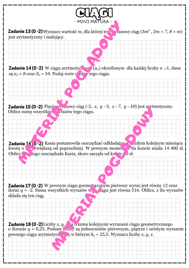 MINI MATURA MATEMATYKA - ciągi
