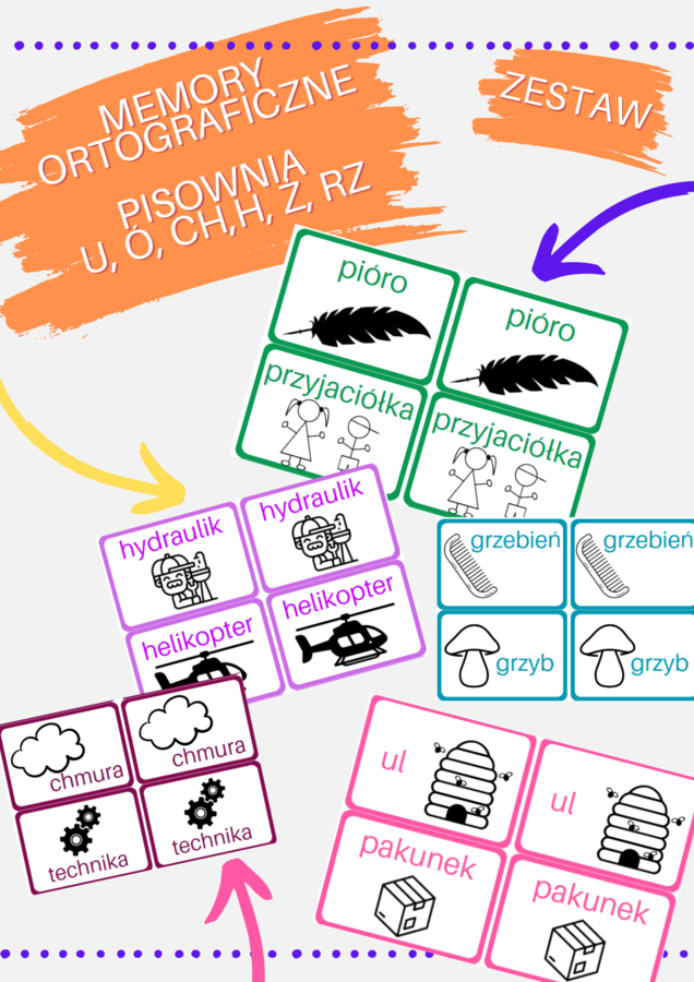 Memory ortograficzne - zestaw